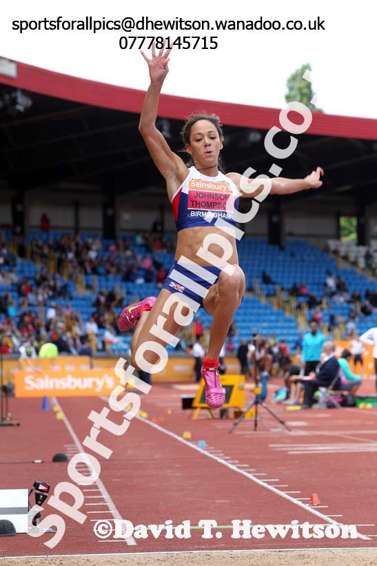 Katarina Johnson Thompson (Liverpool) long jump, 2014 Sainsbury's British Championships. Photo: David T. Hewitson/Sports for All Pics